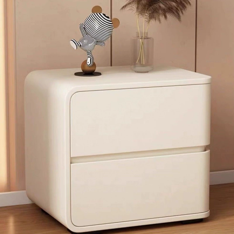 Бесплатная установка Современный минималистский тумбочка из цельного дерева для спальни домашнего крема кортикальный шкафчик высокого уровня
