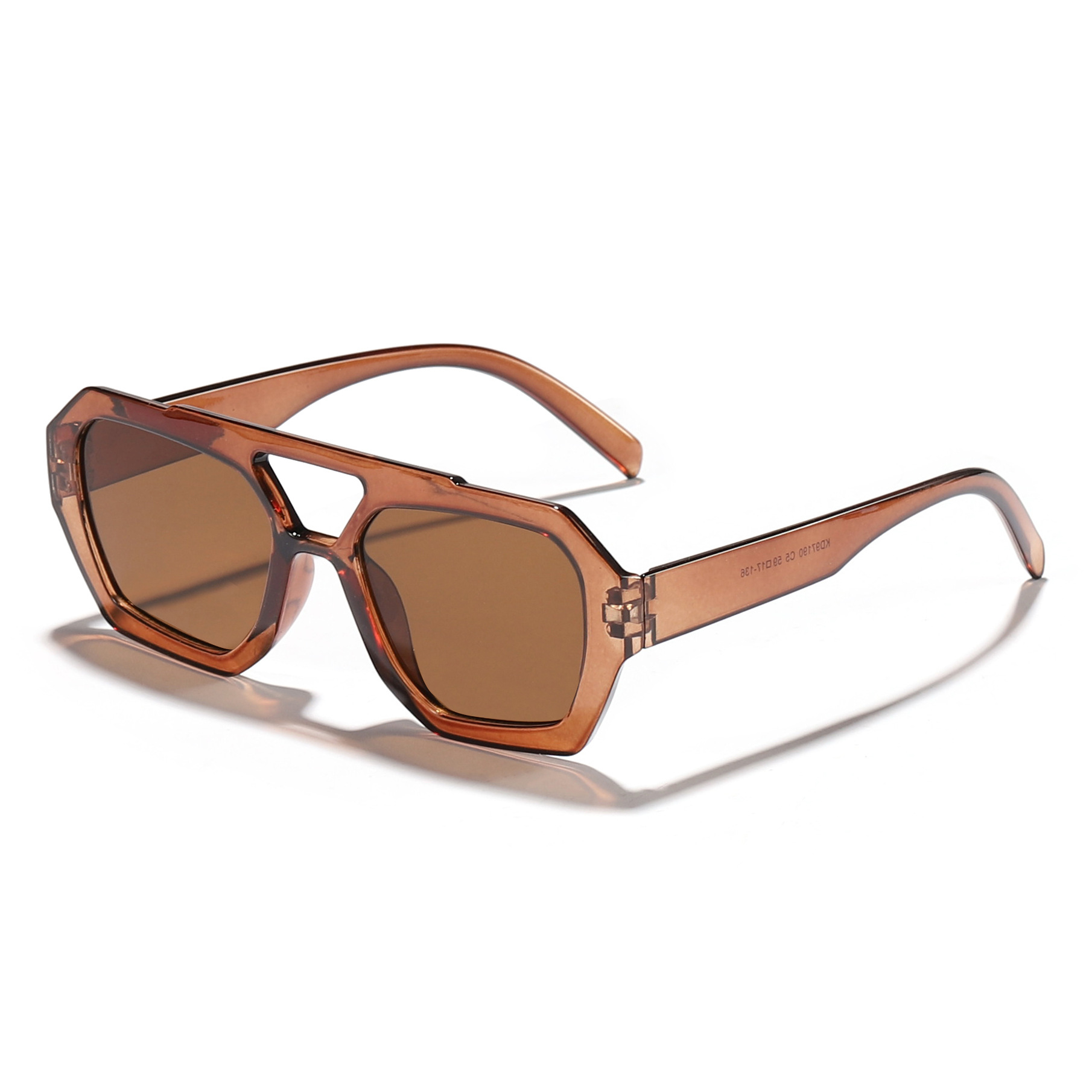 2024 nuevas gafas de sol irregulares de doble viga europeas y americanas transfronterizas para mujer, gafas de sol de tendencia de celebridades de Internet bohemia retro