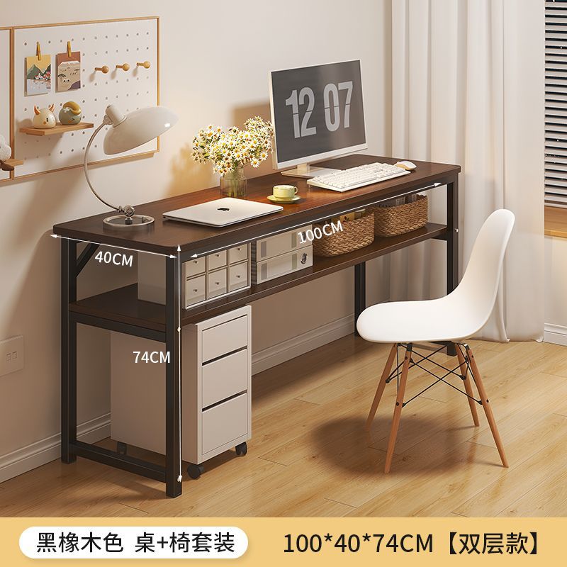 Escritorio de computadora, dormitorio de escritorio, escritorio de oficina en el hogar, escritorio largo, apartamento pequeño, estrecho contra la pared, escritorio de estudiante, estudio