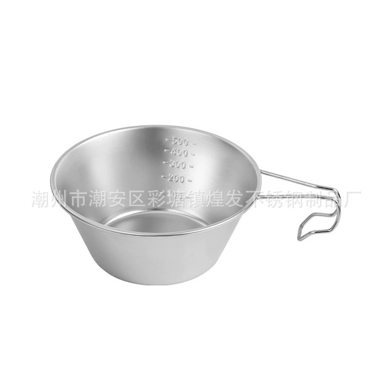 Travel folding kitchenware stainless steel for camping, tableware, handheld handle