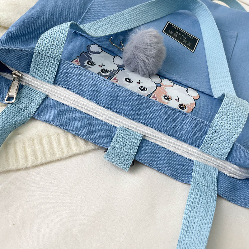 Large-capacity canvas bag 2024 new style fashionable and trendy student class bag, Korean-style simple tutorial bag, one-piece consignment undefined