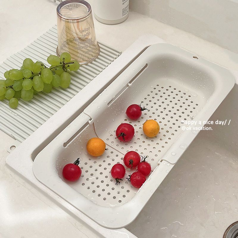 marco de drenaje telescópico ajustable in-wind simple hogar lavabo de verduras lavabo image 7
