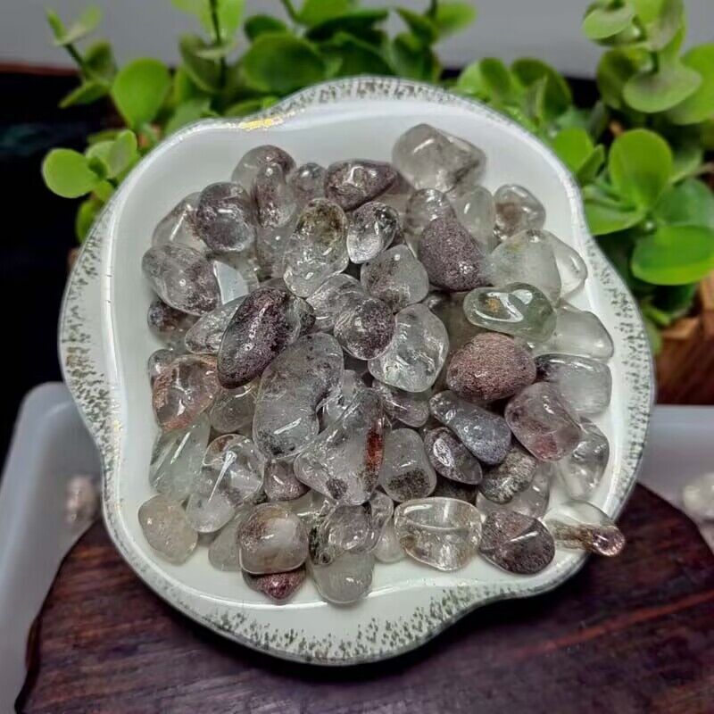 天然赤と緑のゴーストクリスタル砂利壊れた装飾品素材海外卸売多肉植物盆栽水槽石庭