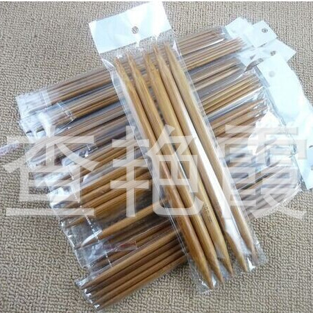 Bwy hielo lluvia tejida aguja de bambú aguja recta 15 pares un conjunto de 20cm 5 bolsas aguja suéter aguja de bambú carbonizado