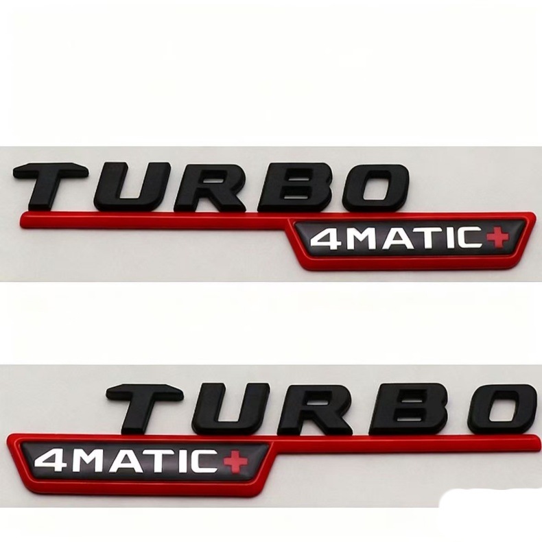 Suitable for Mercedes-Benz Turbo 4Matic Amg Fender Side Logo Turbocharged Car Logo Modified Body Car Sticker