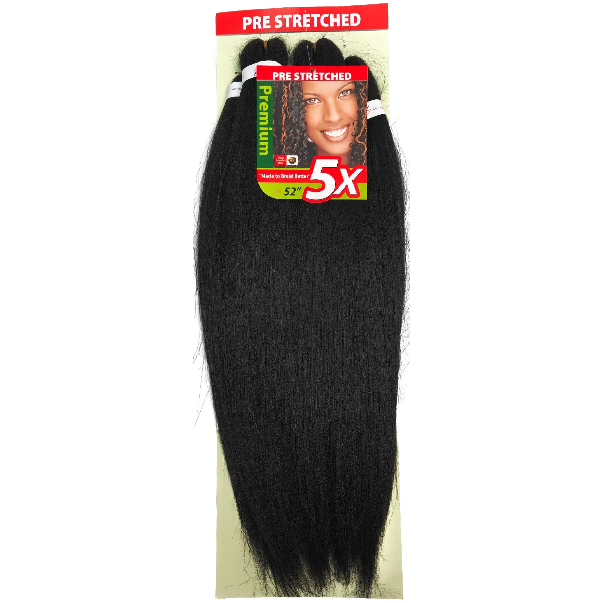 5X pre-stretched EZ braiding hair negro pre-estiramiento baja temperatura retardante de llama peluca