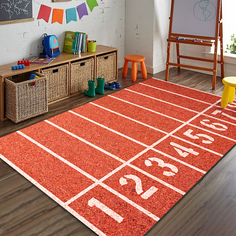 Exportación transfronteriza alfombra de sala de estar gran tamaño alfombra de lana de cristal alfombra de fútbol infantil alfombra de decoración americana resistente a la suciedad