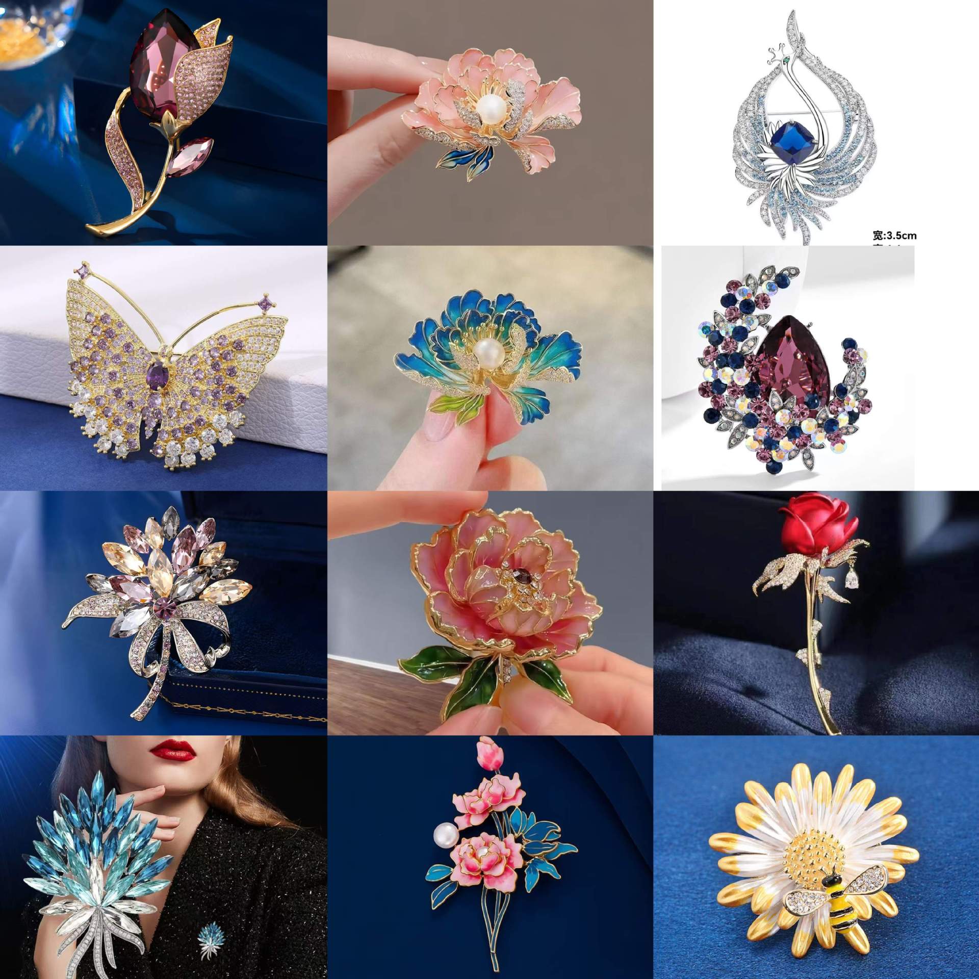 Peony Flower Brooch High-grade Women's Exquisite National Fashion Chinese Style Corsage Classical Elegant Flower Pin Clothes Accessories Gift