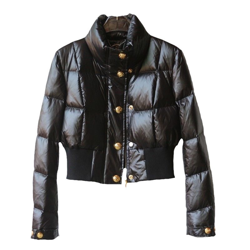 Women's Clothing Autumn And Winter Temperament Waist Slimming Stand Collar Long Sleeved Top High Grade Solid Color Thickened Cotton Jacket_voghion.com