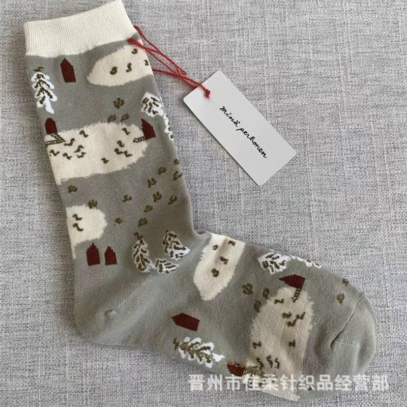 Новые товары все носки MINA бренда Chuanming, ретро литературный цветочный узор
