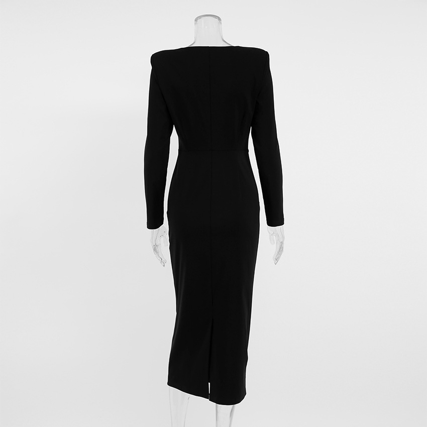 Square Collar French Black Dress - Dresses - Uniqistic.com