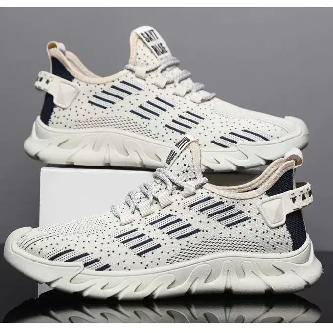 Мужская обувь Летняя летающая тканая сетка обувь модная дышащая спортивная обувь мягкая подошва легкая студенческая обувь для бега через границу оптом