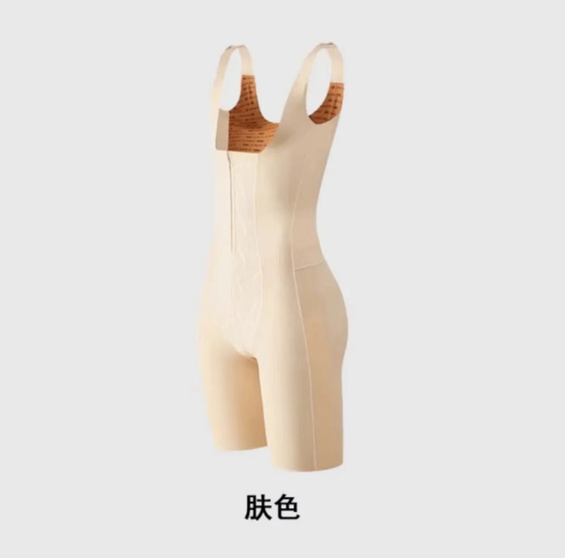 婷美黑绷带软收塑体雕衣提臀收腹无痕塑身衣连体塑形美体衣后脱式|undefined