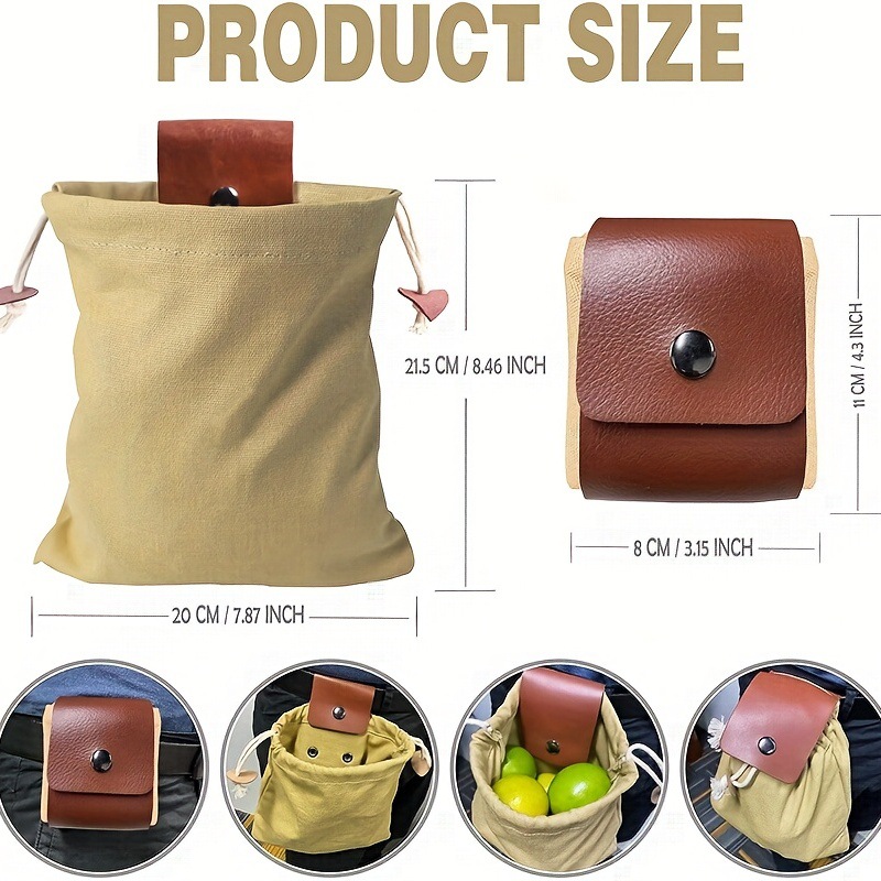 Outdoor dew bars find food bag fruit picking bag waist hanging toolbags forraging bag camping waist bag storage bag 4