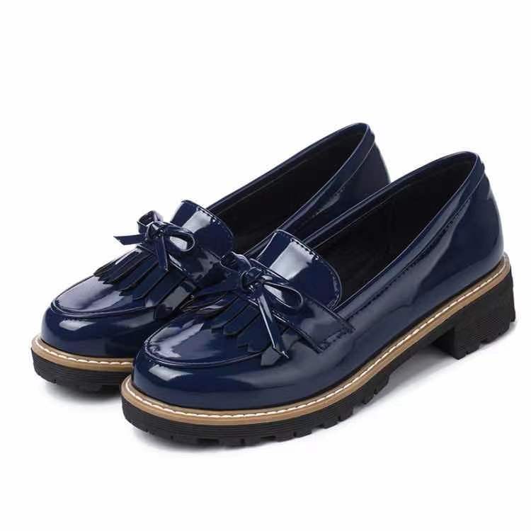 2022 New Style European and American Tassel Bow Patent Leather Round-Toe Molded Sole Student Casual Shoes Direct from the Manufacturer 2022 New Style European and American Tassel Bow Patent Leather Round-Toe Molded Sole Student Casual Shoes Direct from the Manufacturer