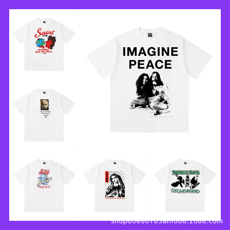 Saint American Fashion Brand Loose Casual Washed Retro Hand-Painted Harry Potter Round Neck Short-Sleeved T-Shirt for Men and Women Saint American Fashion Brand Loose Casual Washed Retro Hand-Painted Harry Potter Round Neck Short-Sleeved T-Shirt for Men and Women