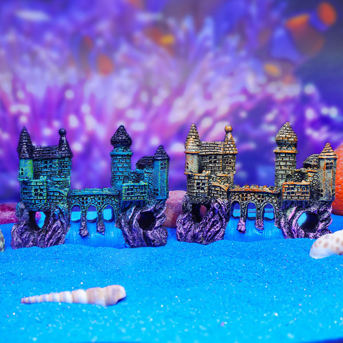 New creative decoration, simulated small castle DIY pet personality fish tank scenery European style building hiding house