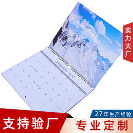YO线圈挂历英文版美国假日2026定制图案工厂排版设计简约创意日历