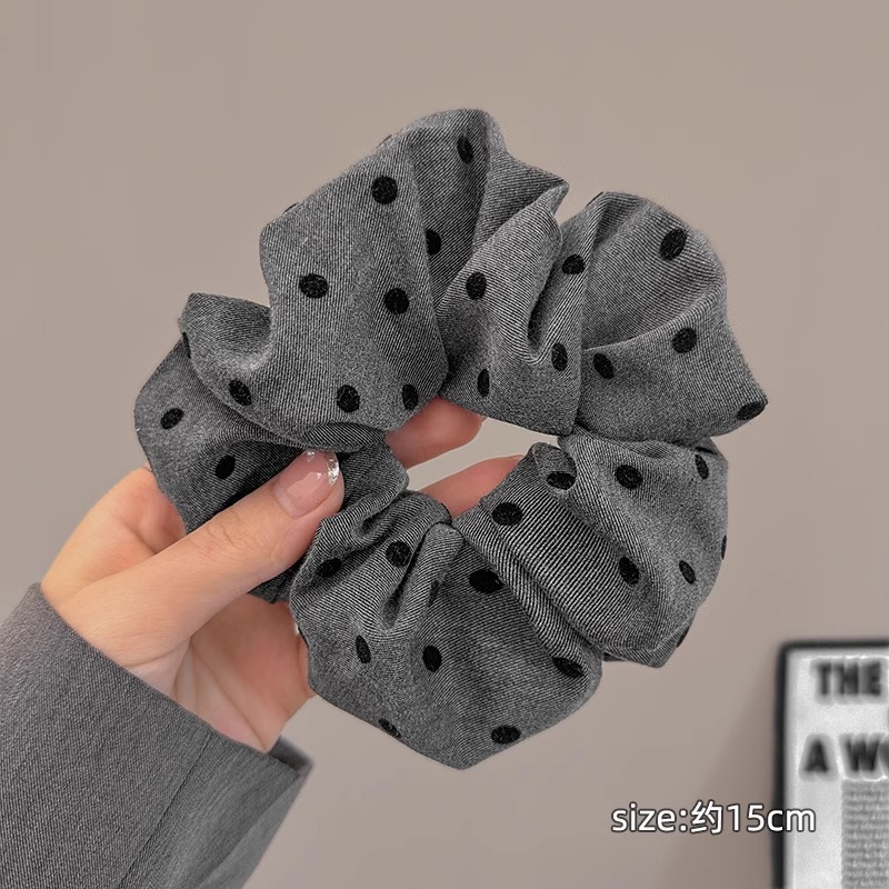 Francés punto de onda gris negro arco de bolas de cabello de bolas de cabello de alta elasticidad correa de cabello joyas de cabello