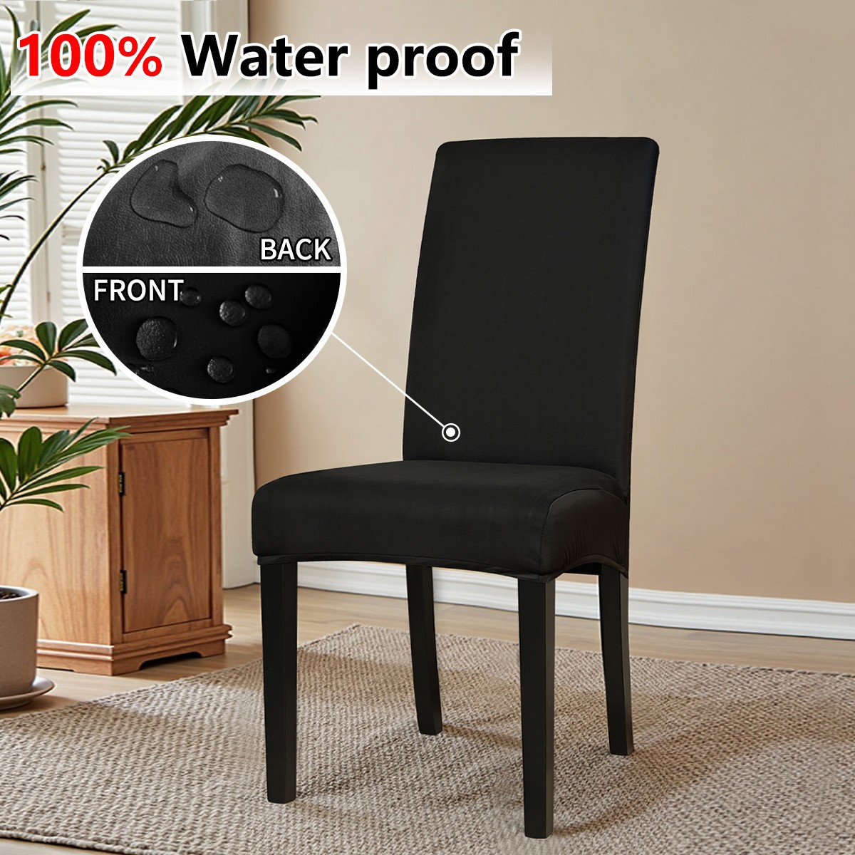 Funda de silla impermeable de seda de leche elástica transfronteriza, cubierta de funda de silla de hotel a prueba de polvo con todo incluido, emisión en stock de TEMU