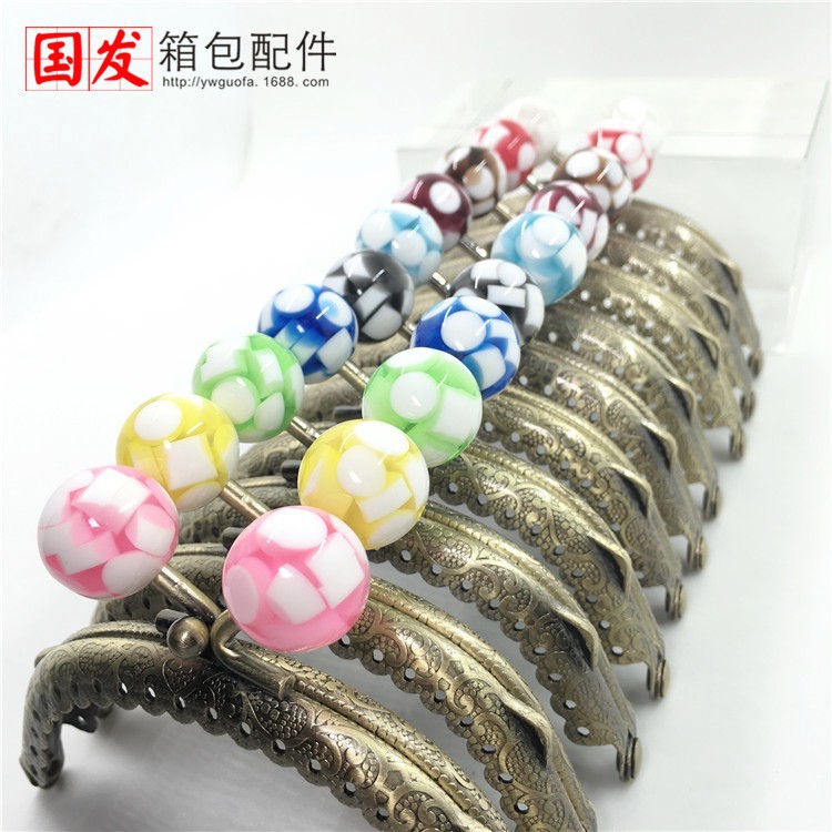 8.5CM arco en relieve de encaje de jalea caramelo cabeza de oro bronce   0351 - GT