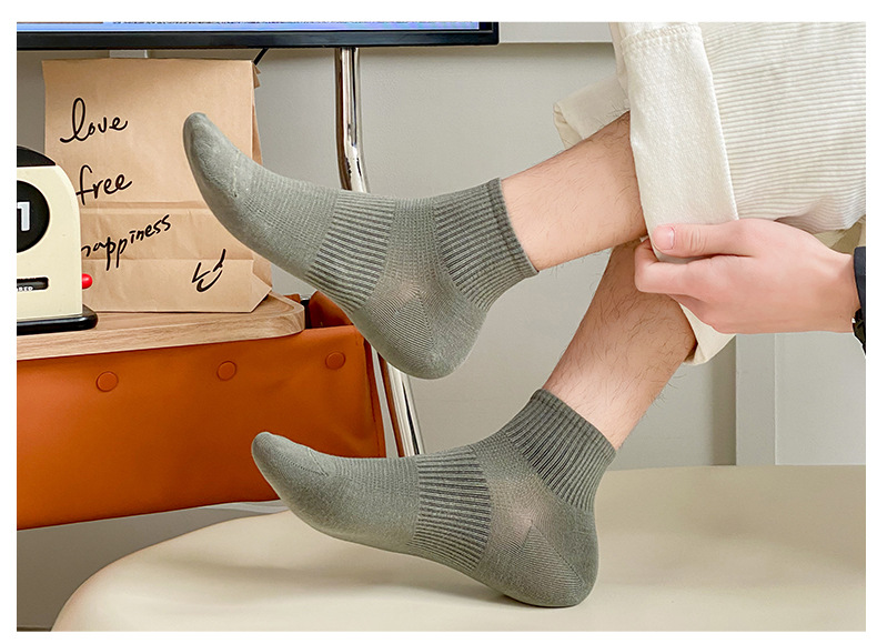 Men's Gender Basic Style Basic Men's Solid Color Cotton Ankle Socks A Pair
