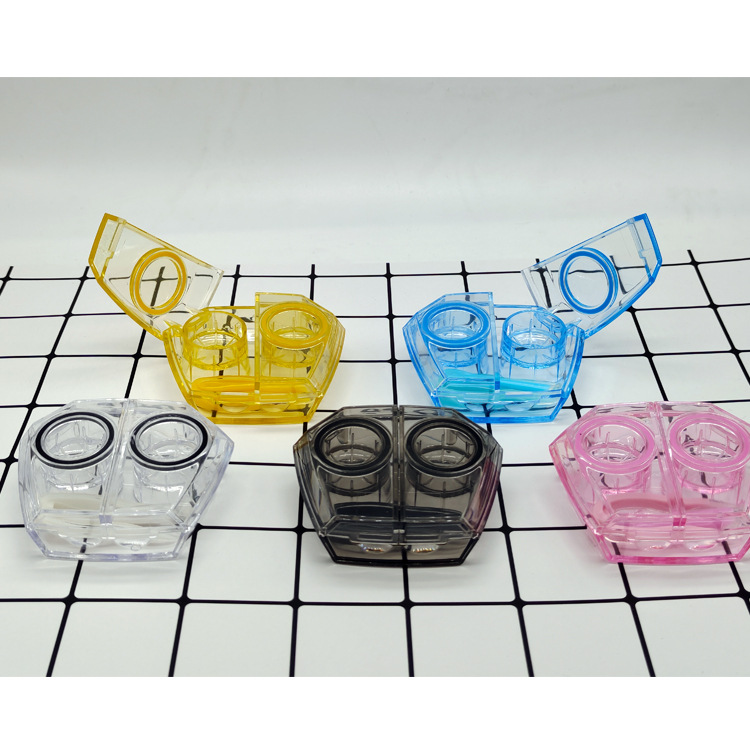 개성 diy 뚜껑 열면 콘택트렌즈 케이스 휴대용 렌즈 반려함 듀얼 콤팩트 누