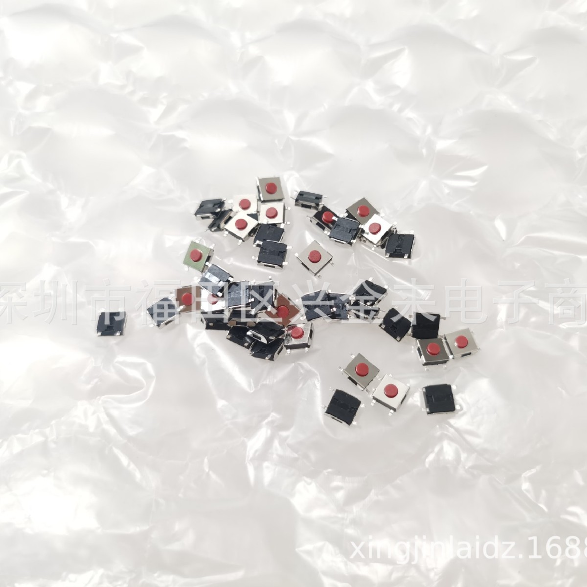全新现货 6*6*2.7贴片四脚微动按键开关 6*6*2.7mm红头微动按键