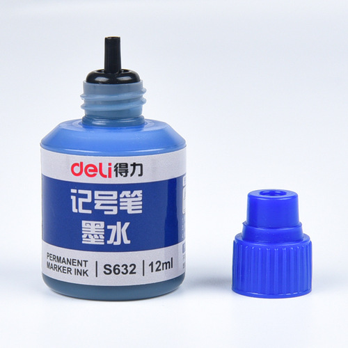 Deli marker ink refill S632 single-head large-head oil-based marker pen non-erasable ink hook line
