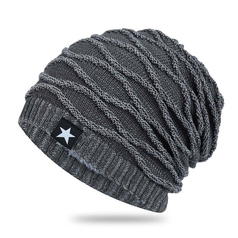 Men's Hat Winter Wool Hat Velvet Knitted Hat Warm Pullover Hat Outdoor Baotou Hat Stack Hat Cross-Border