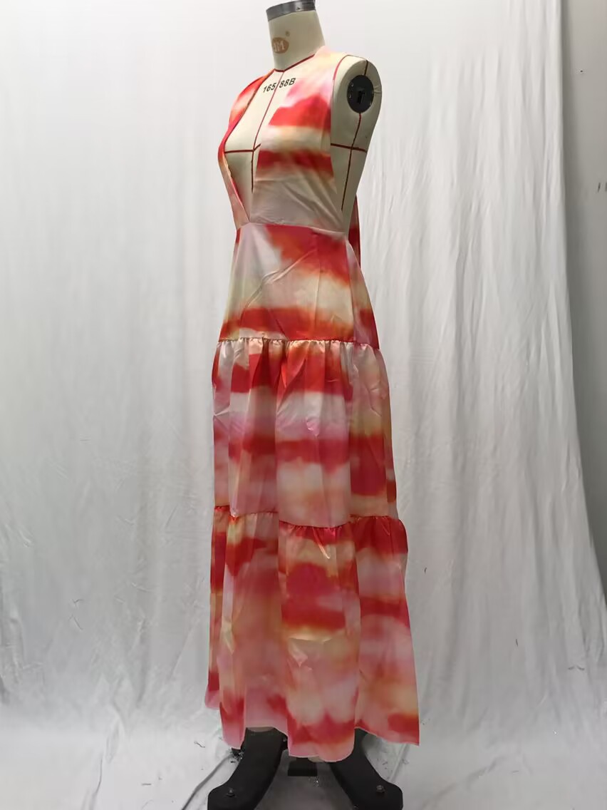 350g Weight Maxi Long Dress Dress Length Type Sleeveless Sleeve Length Swing Dress Dresses Type Polyester Fabric Type Mid Waist Waist Line Holiday, Daily Occasion V Neck Neckline Regular Fit Fit Type Floral Pattern Summer Season Women's Gender Printing Design Vacation Style Wholesale Women's Vacation Printing Floral Holiday Daily V Neck Sleeveless Swing Dress 14