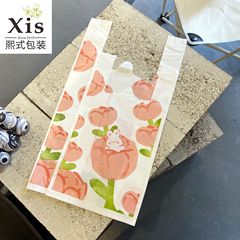 乳白チューリップ背心袋氷粉スイーツビニール袋軽食間食出前包装袋焙煎サラダショッピング