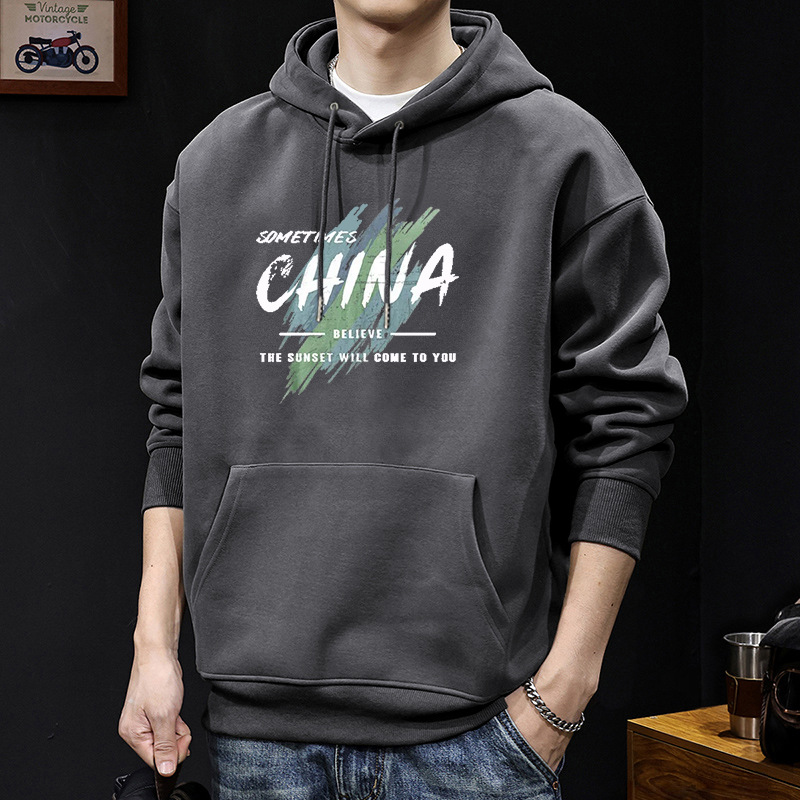 420g estilo japonés guapo chaqueta impresa con capuzas primavera y otoño suelta chaqueta de pareja de estudiantes