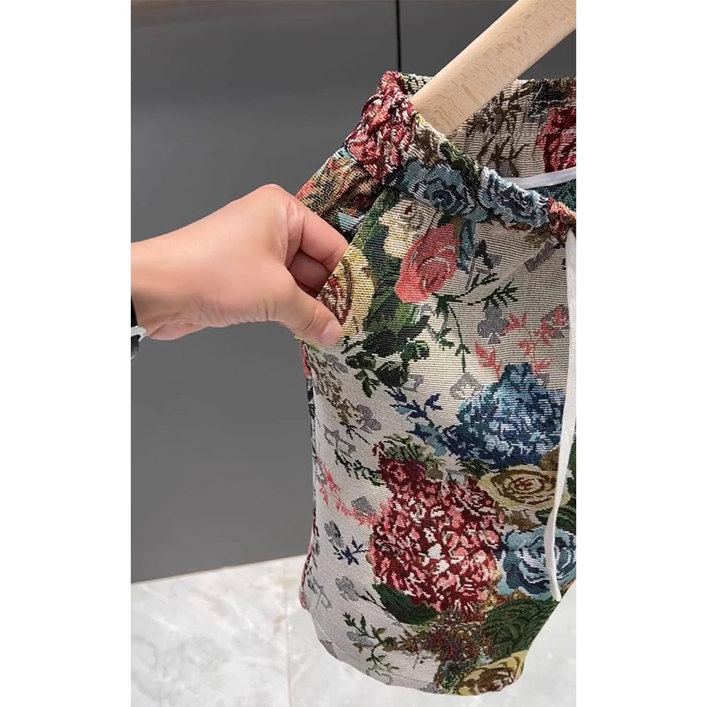 Men's Summer Trendy Casual Thin Floral Print Shorts Versatile Loose Fit Beach Sports Capri Pants_viptrois.com