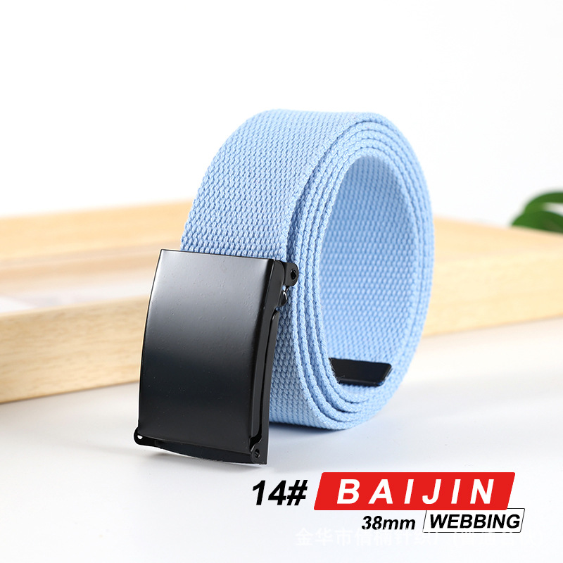 Cinturón unisex de lona y algodón con logo personalizado, estilo casual para estudiantes y negocios