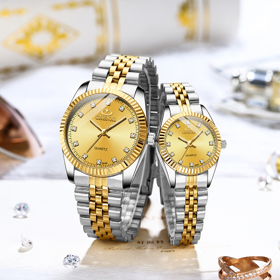 91g Weight Tempered Glass Mirror Material Stainless Steel Strap Material Watch Classification Pointer Display Type Double Side Snaps Buckle Style Round Dial Shape Holiday, Daily Occasion Quartz Movement Color Block Pattern Women's Gender Casual Style Casual Color Block Double Side Snaps Quartz Men's Watches