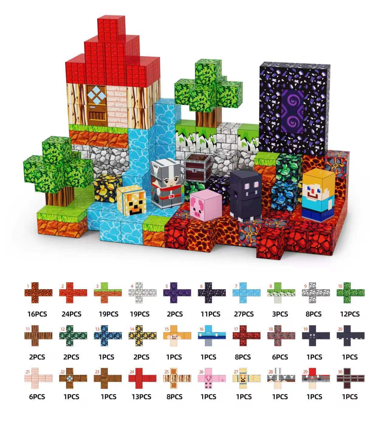 Bloques Magnéticos de Construcción de Castillo My Mini World de Amazon, Azulejos Magnéticos, Juguete de Bloques de Construcción Magnéticos DIY para Niños