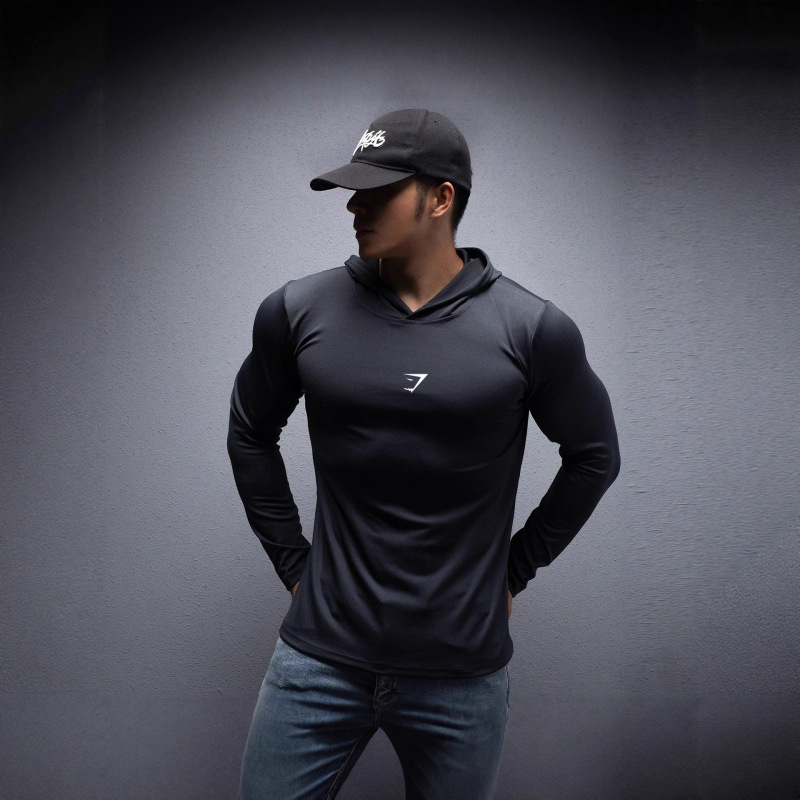 Autumn and Winter High-Elastic Fitness Tops for Men, New Sports Long-Sleeved Hoodies, Muscle Training Sweatshirts Gymshark Autumn and Winter High-Elastic Fitness Tops for Men, New Sports Long-Sleeved Hoodies, Muscle Training Sweatshirts Gymshark