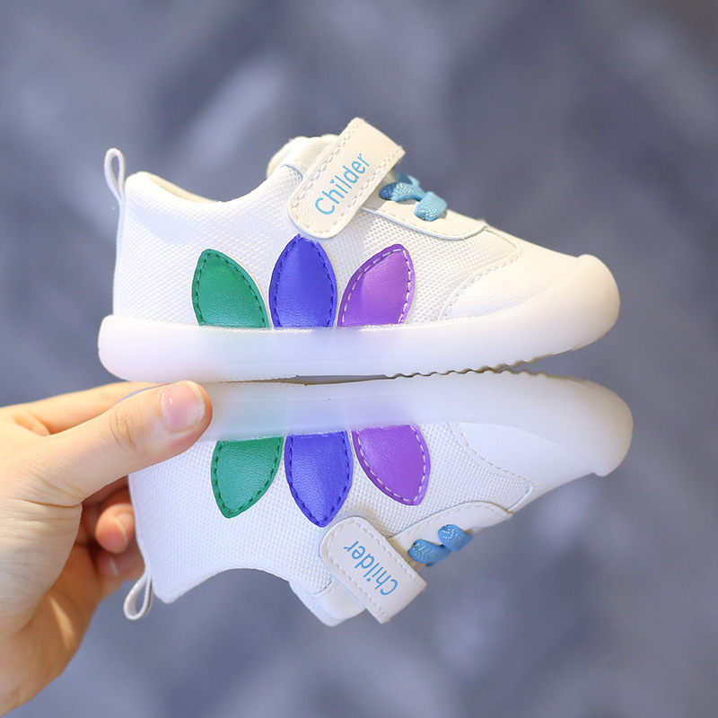 2024 primavera nuevo bebé de 3 años, zapatos individuales para niños pequeños, velcro, zapatos de bebé, suela de gelatina, una pieza de pelo c06