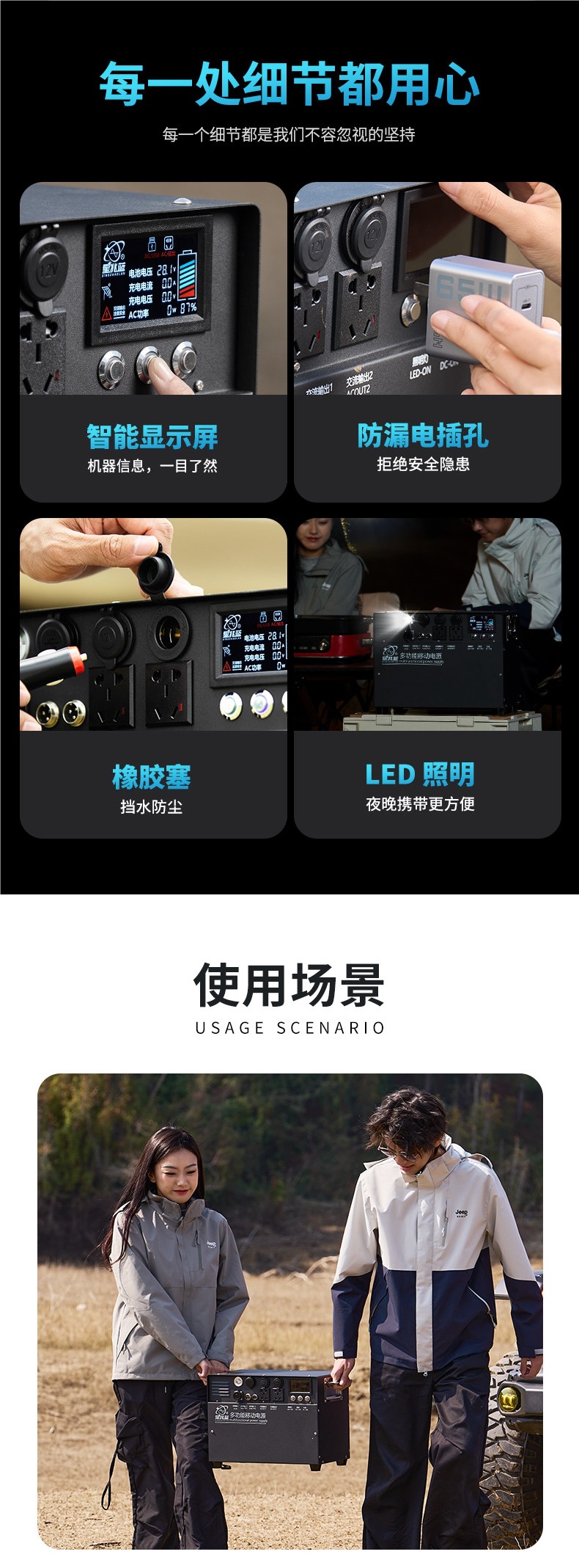Xingzhao Blue Outdoor Mobile Power Supply 220v Portable Battery for Road Trips, Large Capacity for Car Camping and Emergency Use