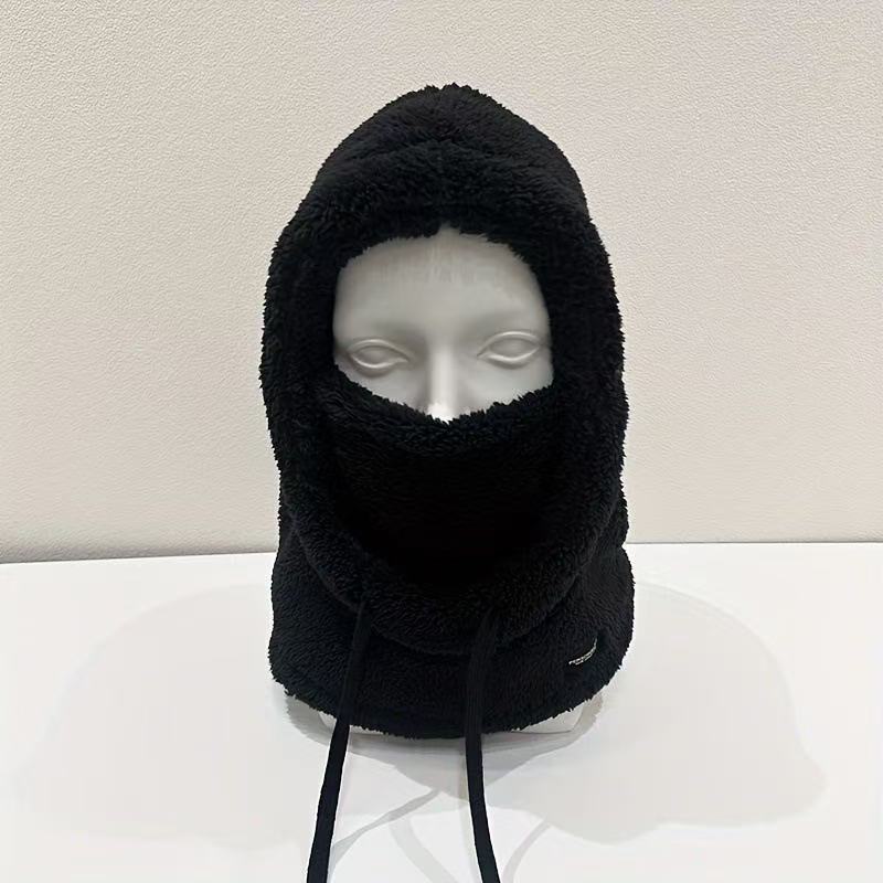 防风帽子女秋冬骑车保暖护耳包头帽套头帽毛绒围脖帽口罩一体帽子|undefined