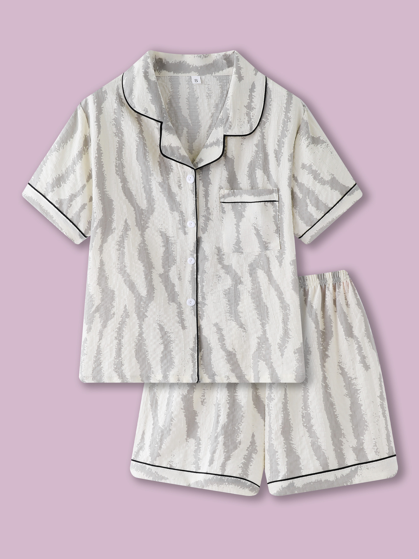 ZF-구름 짧은 턴어라운드-회색 패턴