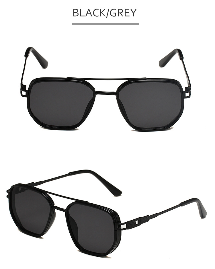 Retro Square Sunglasses For Men Uv Protection Metal Frame Style_voghion.com