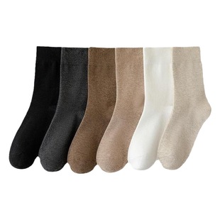 Chanel style socks women's autumn and winter pile socks spring and autumn deodorant sweat-absorbent retro trendy heel-free long women's socks