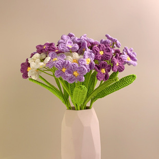Forget-Me-Not Hand-Knitted Eternal Bouquet Crochet Hook Thread Wool Flower Artificial Flower Finished Product as a Teacher's Day Gift