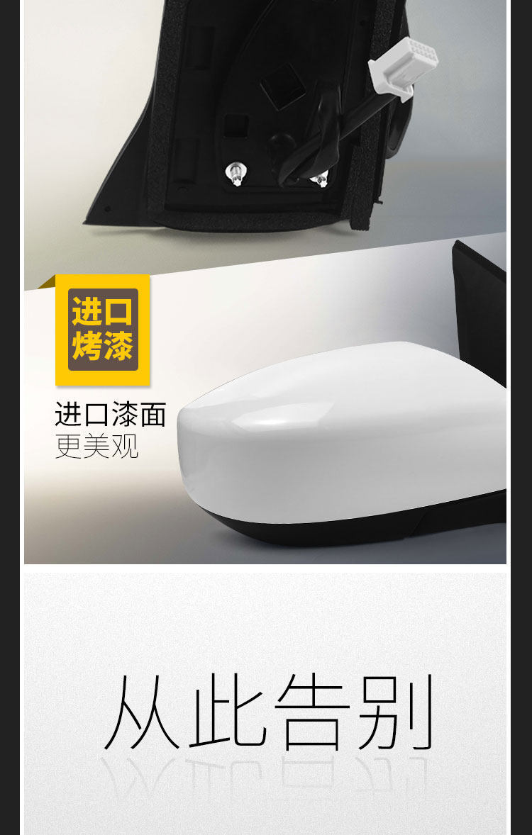 Suitable for the New Tiida Rearview Mirror Assembly from 2016 to 2022, Left and Right Side Reversing Mirror Reflector Housing Cover