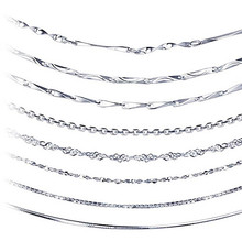 厂家批发S925纯银项链女o字盒子水波蛇骨链长款配链裸链锁骨链条