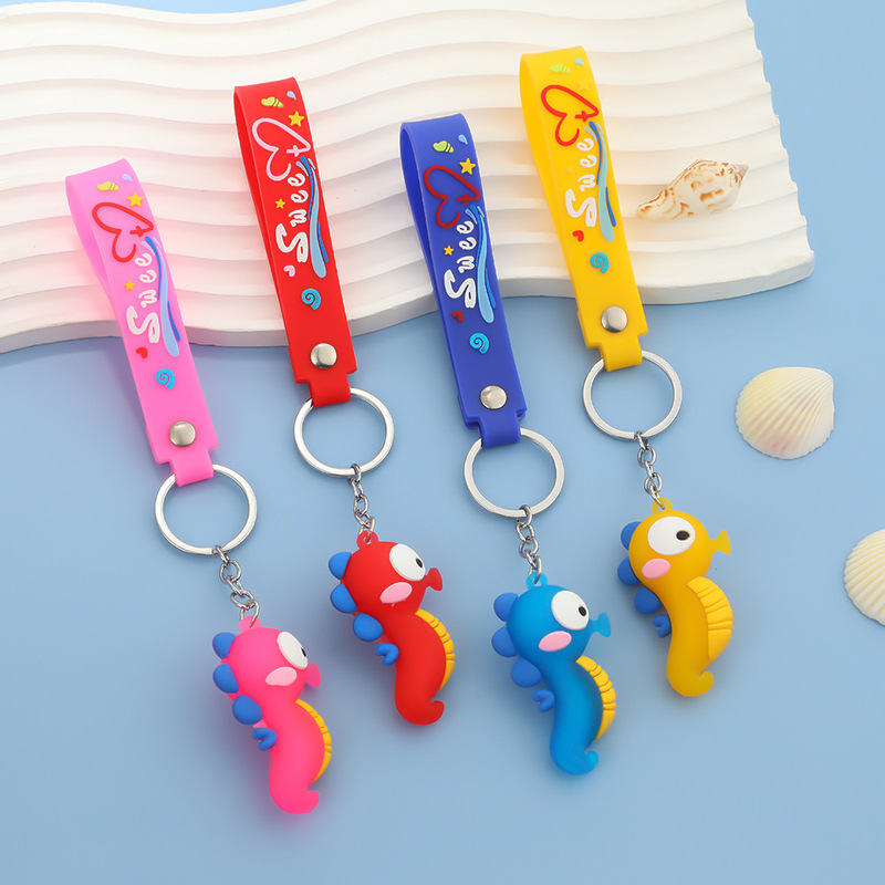 夏の海洋動物イルカタコクジラタツノオトシゴキーホルダーペンダントバッグスーパーマーケットキーホルダー卸売|undefined