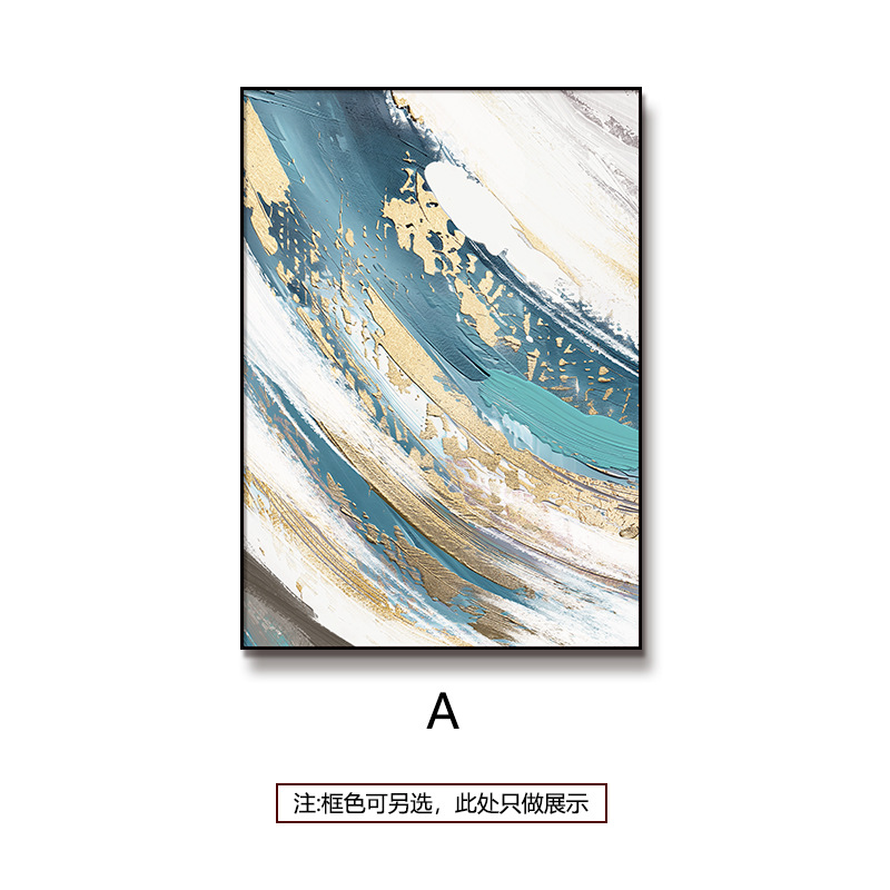 Estilo de pintura al óleo Sofá de sala de estar minimalista moderno Fondo de pared Pintura decorativa Lujo ligero Pintura abstracta de olas del mar Pintura colgante de dormitorio