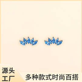 G23钛合金耳钉皇冠马眼锆石秀气唇钉人中钉耳蜗钉耳骨钉穿孔饰品